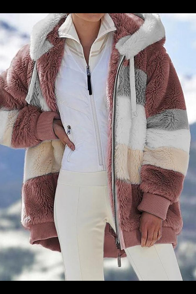 Ambre - Veste femme chaude à capuche zippée avec poches