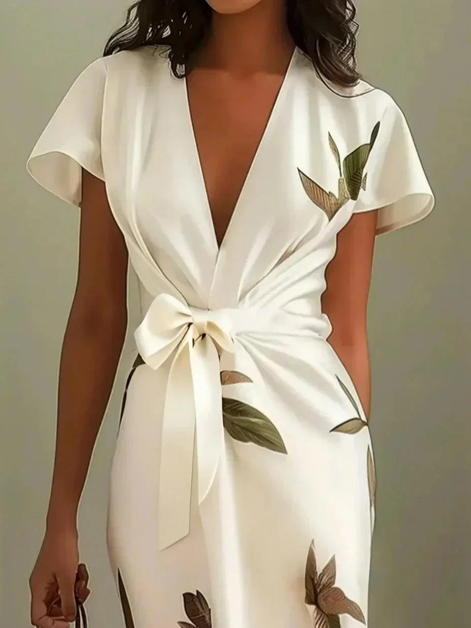 Nysoria - Robe Portefeuille Fleurie Élégante