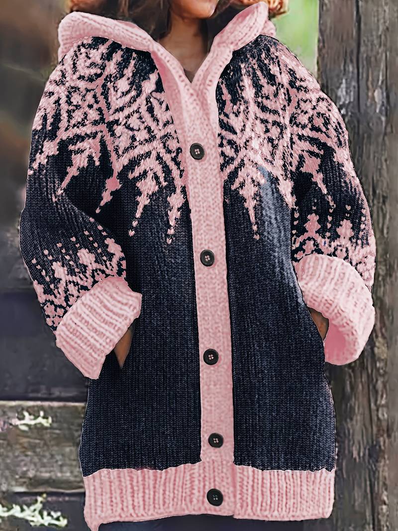 Isaralisse - Manteau Oversized En Tissu À Motifs D’Hiver