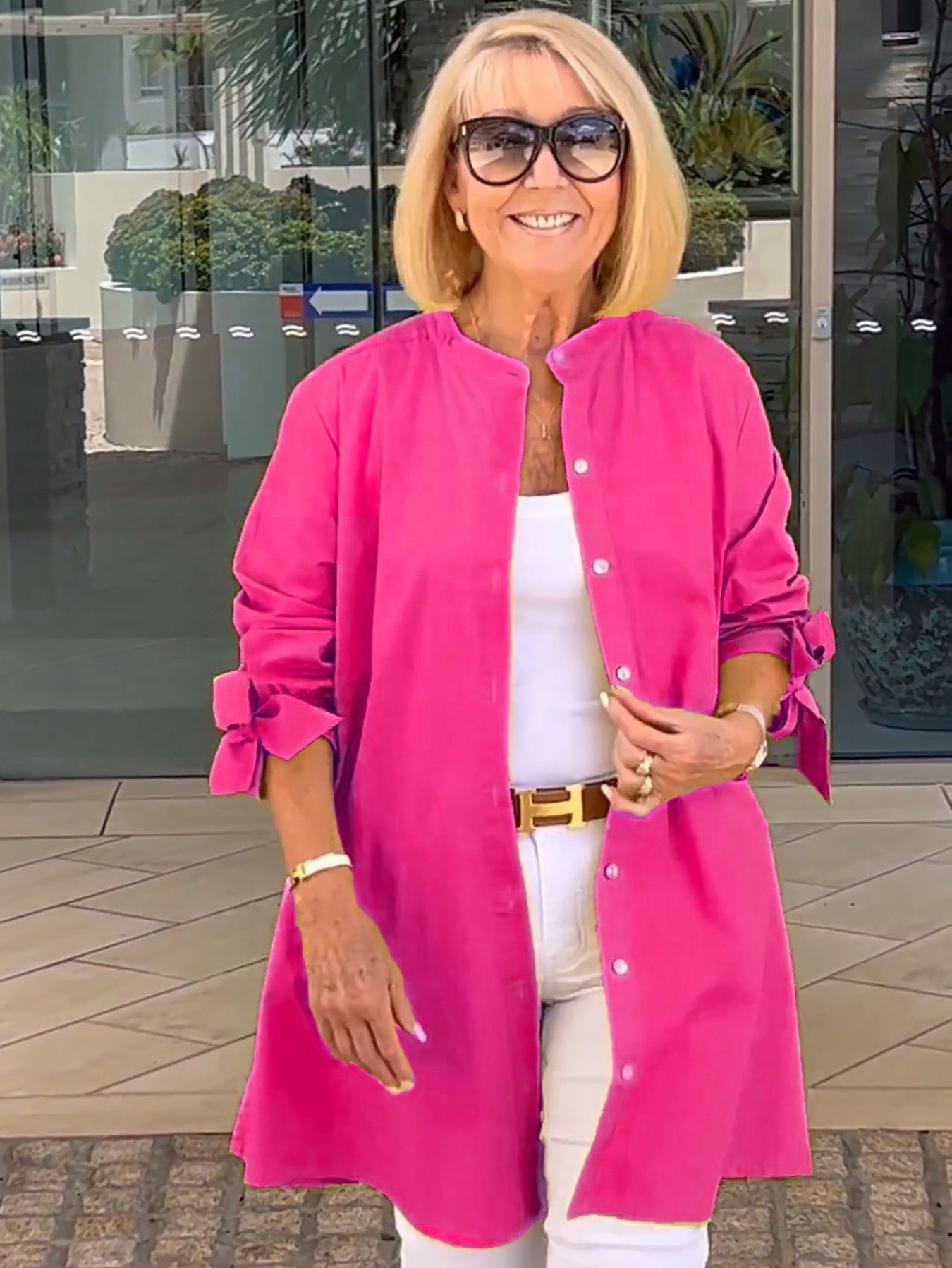 Liora - Veste Chemise Longue Boutonnée en Coton (Aujourd'hui seulement : 1 acheté = 1 offert !)