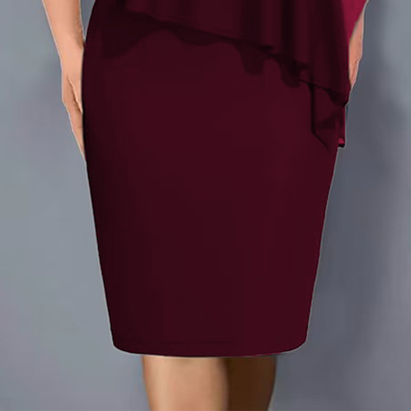 Lorenne - Robe cape femme avec strass et superposition en mousseline