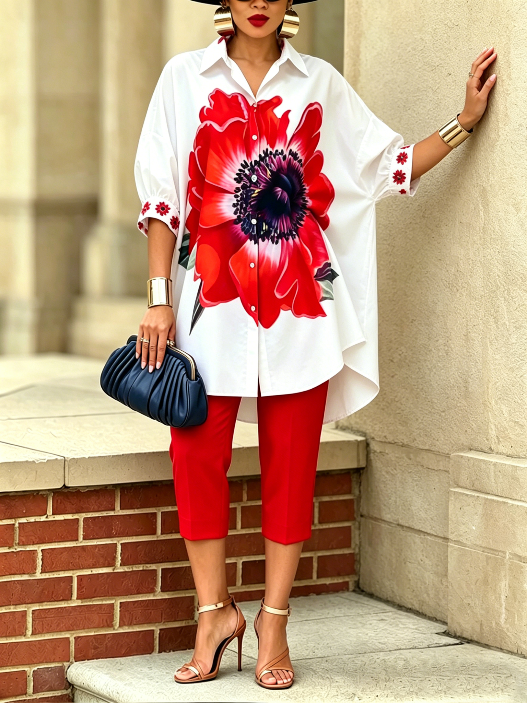 Jexira™ - Top Femme Imprimé Floral avec Pantalon Coupe Ample