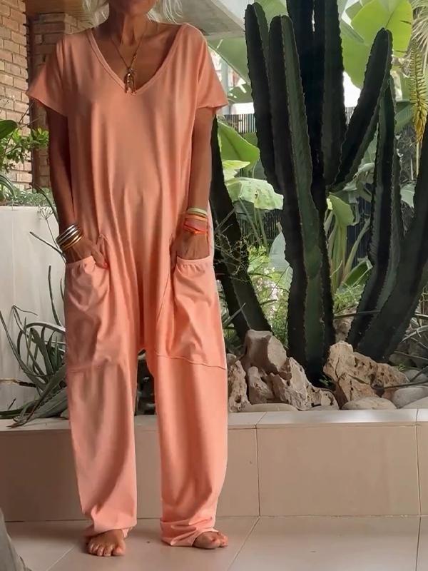 Zaria - Combinaison Élégante à Col V : Un Style Simple, Sophistiqué et Polyvalent