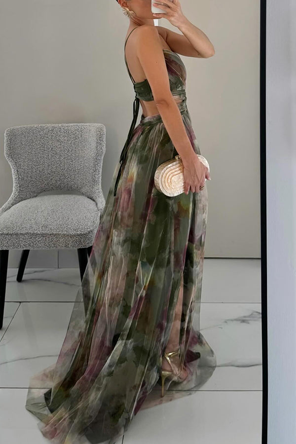 Leora - Robe Maxi à Imprimé Floral Enchanteur