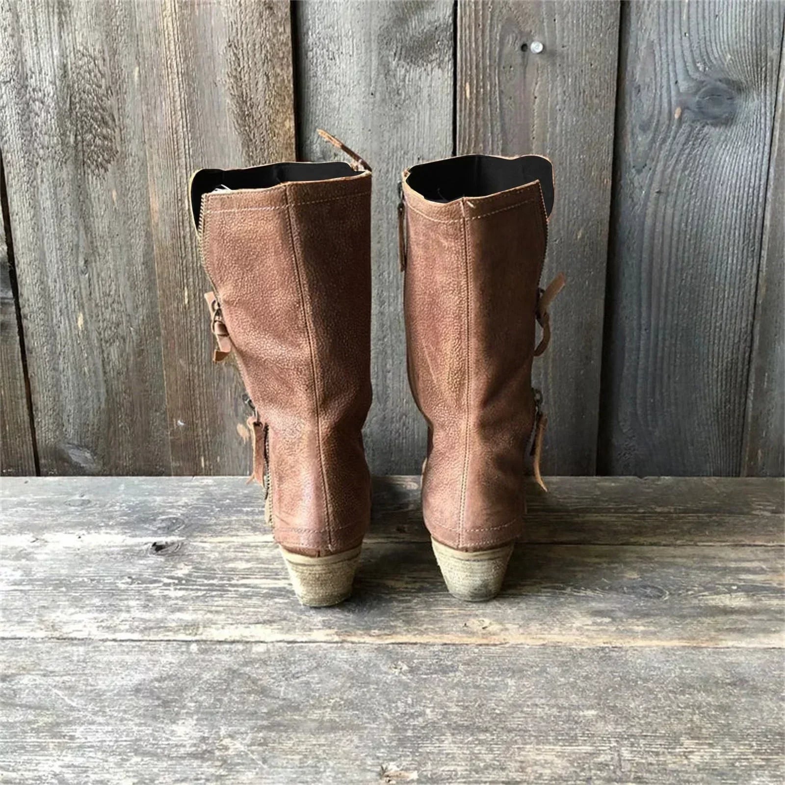 Anerisse - Bottes d’hiver pour femme en cuir imperméable au style intemporel