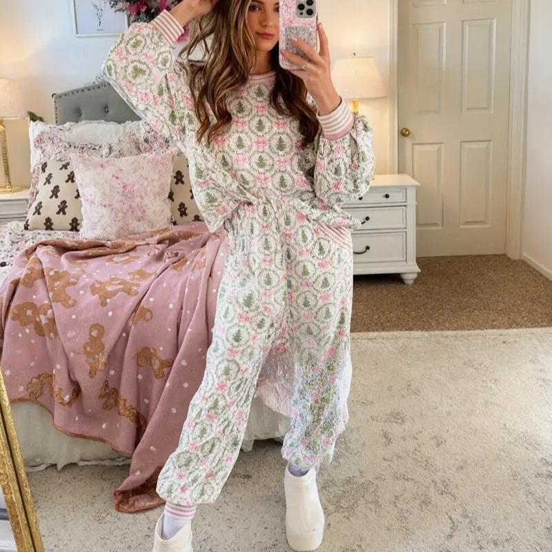 Doralienne - Ensemble Loungewear Imprimé Noël