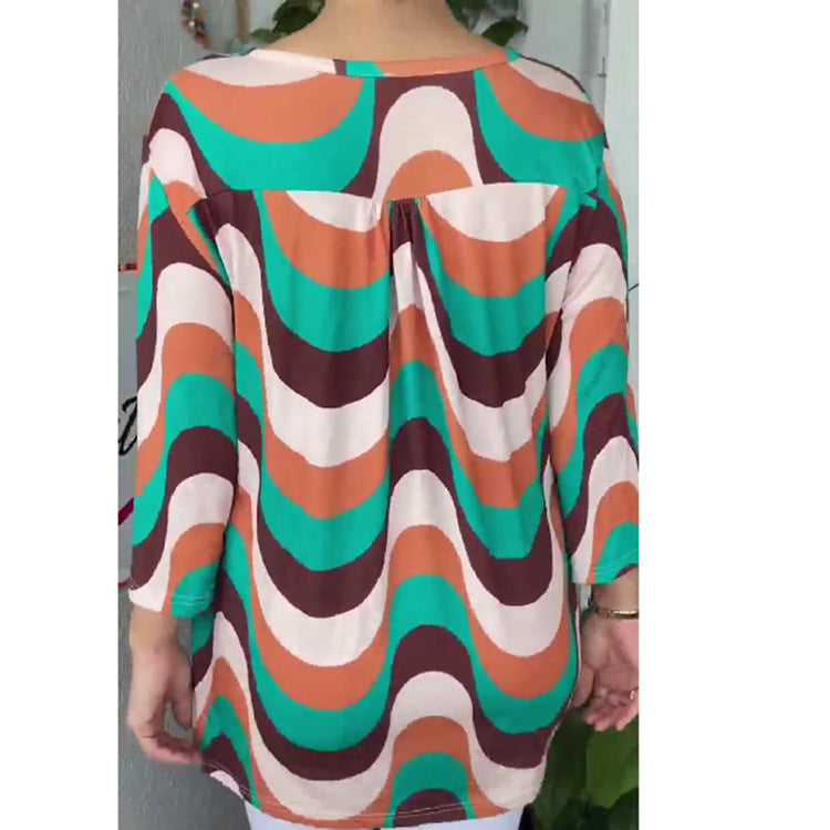 Isavelisse - T-Shirt Femme D’Été À Manches Courtes Avec Imprimé
