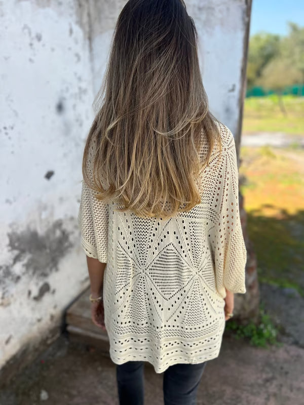 Alithia - Cardigan à demi-manches creuses