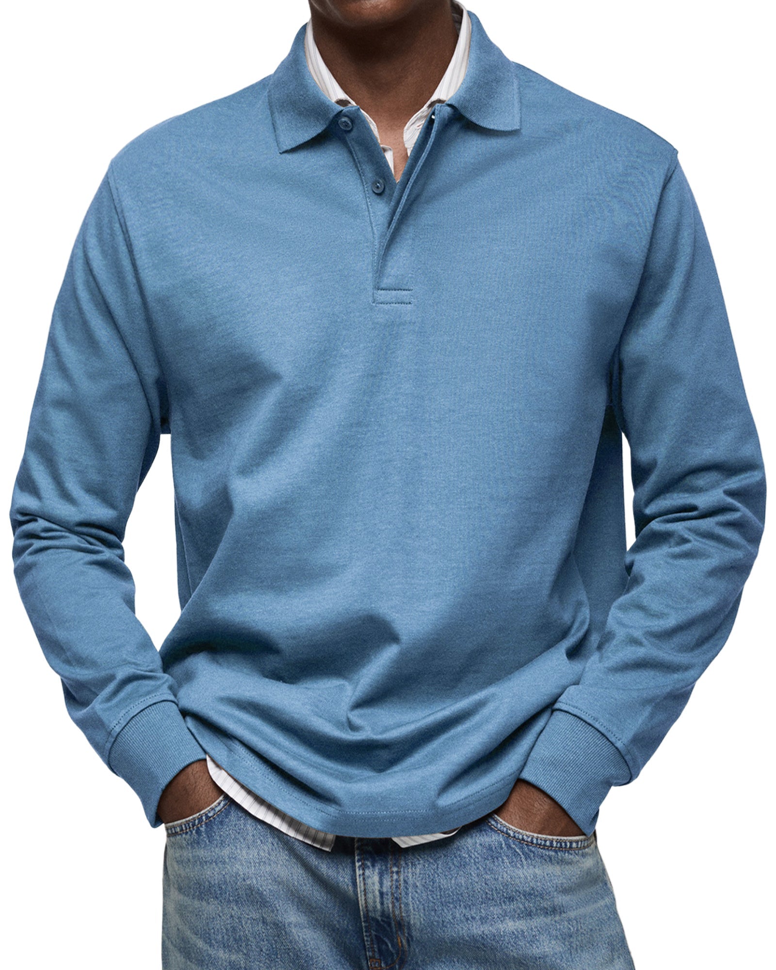 Olivier - Polo De Luxe À Manches Longues Pour Homme