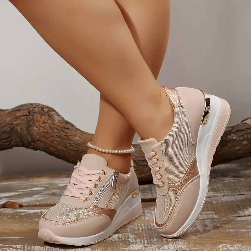 Pavrixa - Baskets Femme Confort Renforcé Zip Latéral Style Moderne