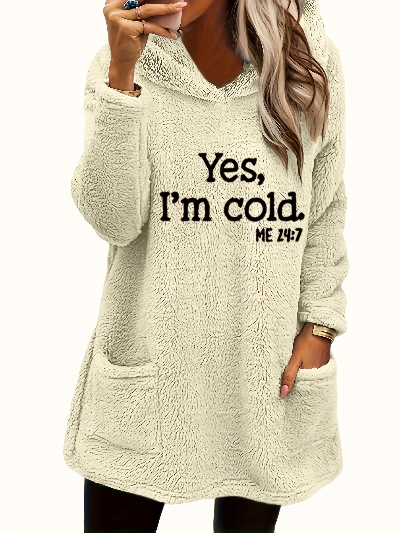 Marilina - Sweat Peluche Capuche Imprimé