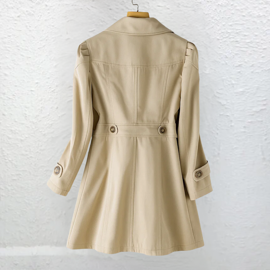 Glyorae - Manteau trench femme élégant coupe ajustée style classique intemporel