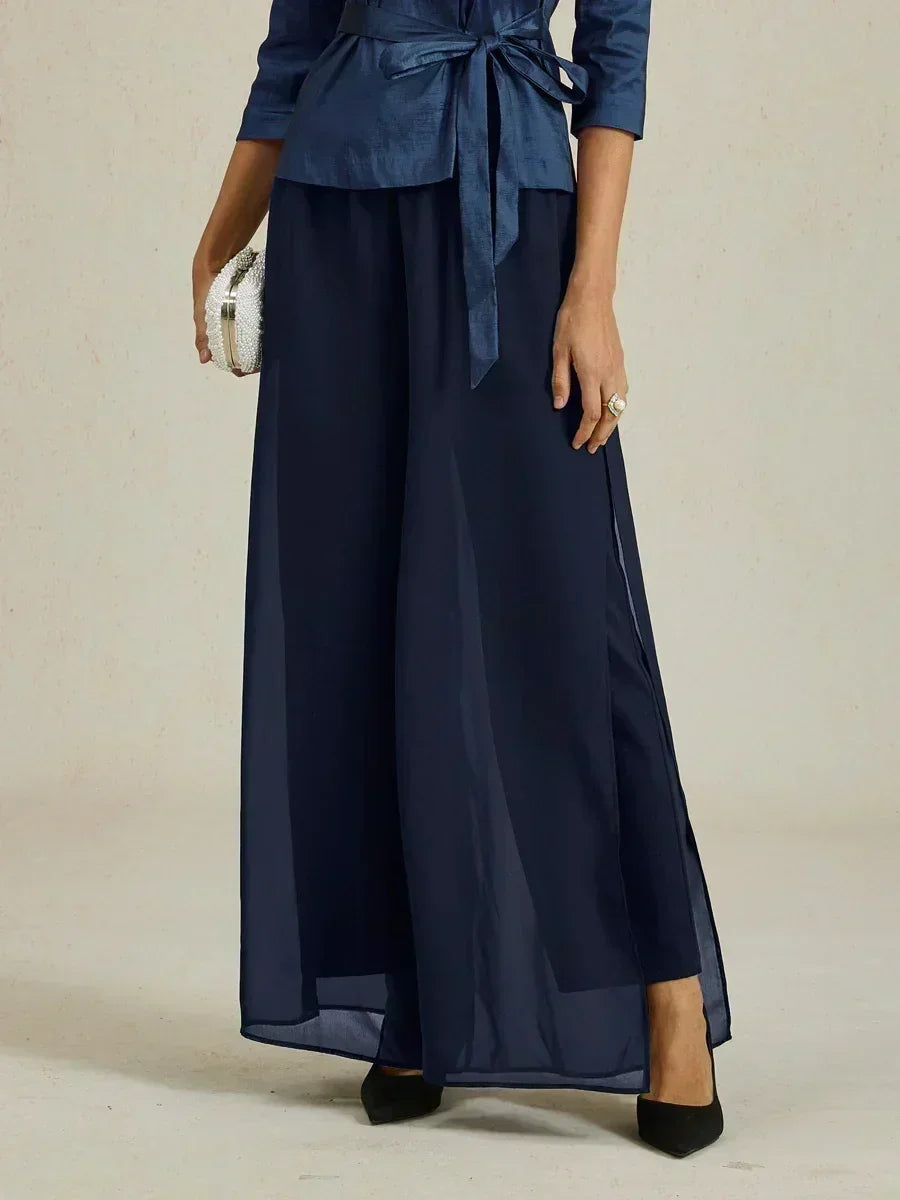 Marilivra - Pantalon À Jambes Droites Avec Fente En Chiffon