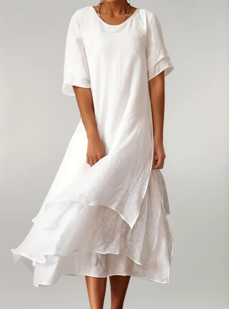Lyana - Robe Longue Élégante en Coton