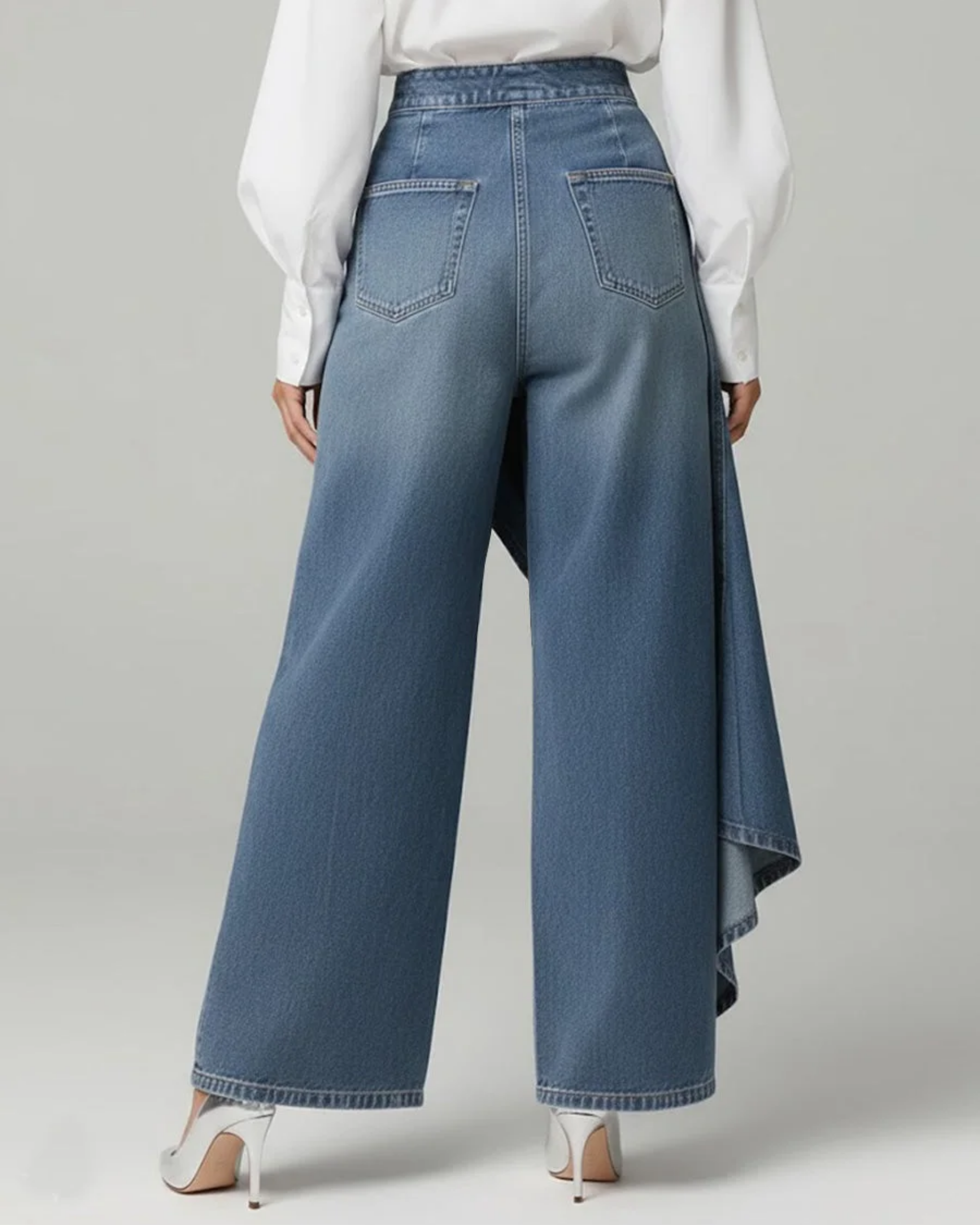 Pavellea - Jean Large À Effet Jupe Croisée En Denim