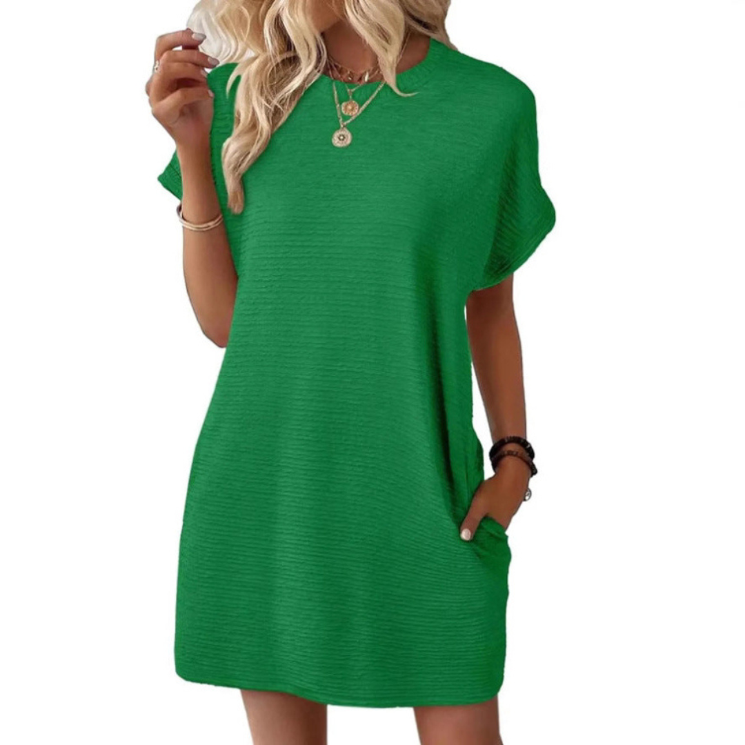 Aurellia - Robe d’été femme à col rond et coupe décontractée