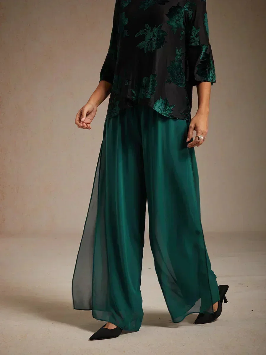Marilivra - Pantalon À Jambes Droites Avec Fente En Chiffon