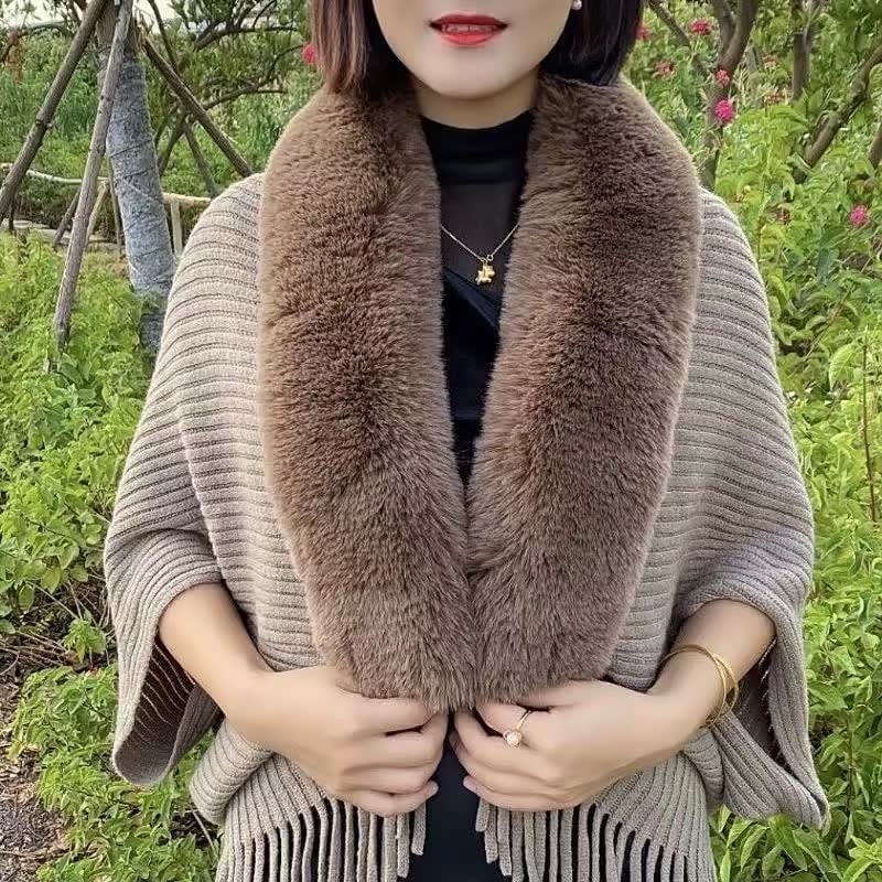 Martine - Châle élégant en fourrure de lapin pour un hiver luxueux