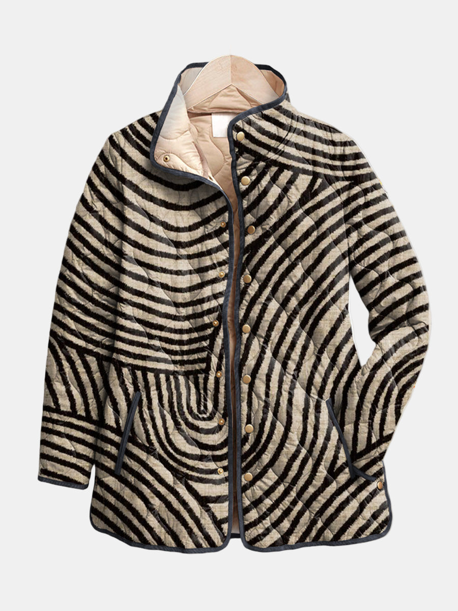 Paule - Veste matelassée femme à motif graphique et coupe décontractée