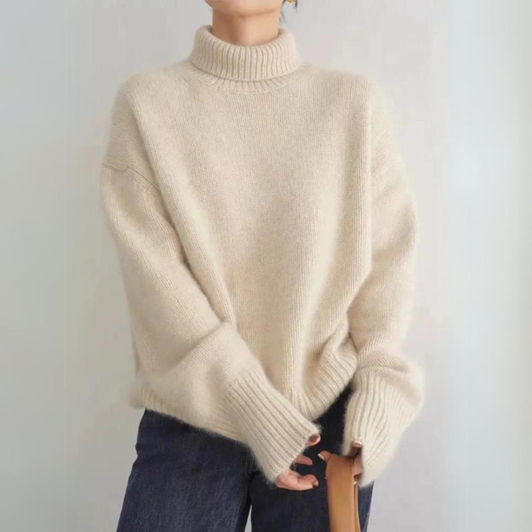Karine - Pull à col roulé confortable et doux en maille