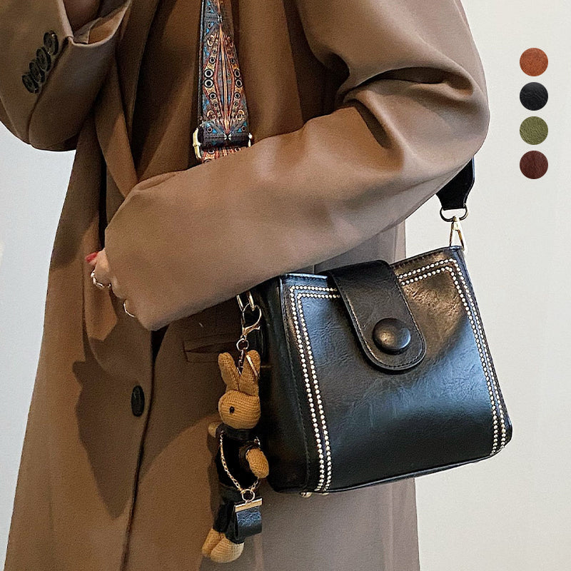 Marguerite - Sac Carré Rétro en PU Souple pour Femmes