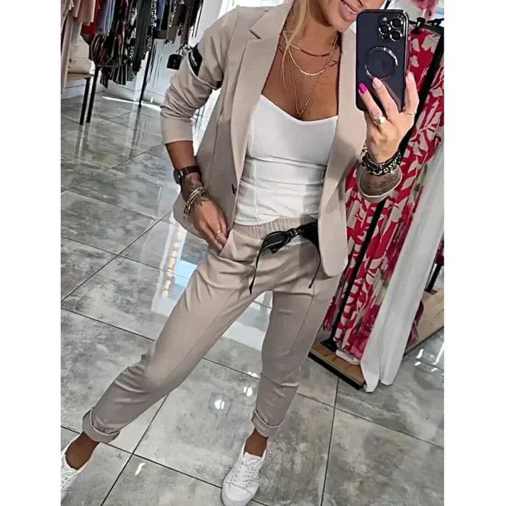 Rosindra - Ensemble deux pièces avec veste fluide et pantalon jogging confortable