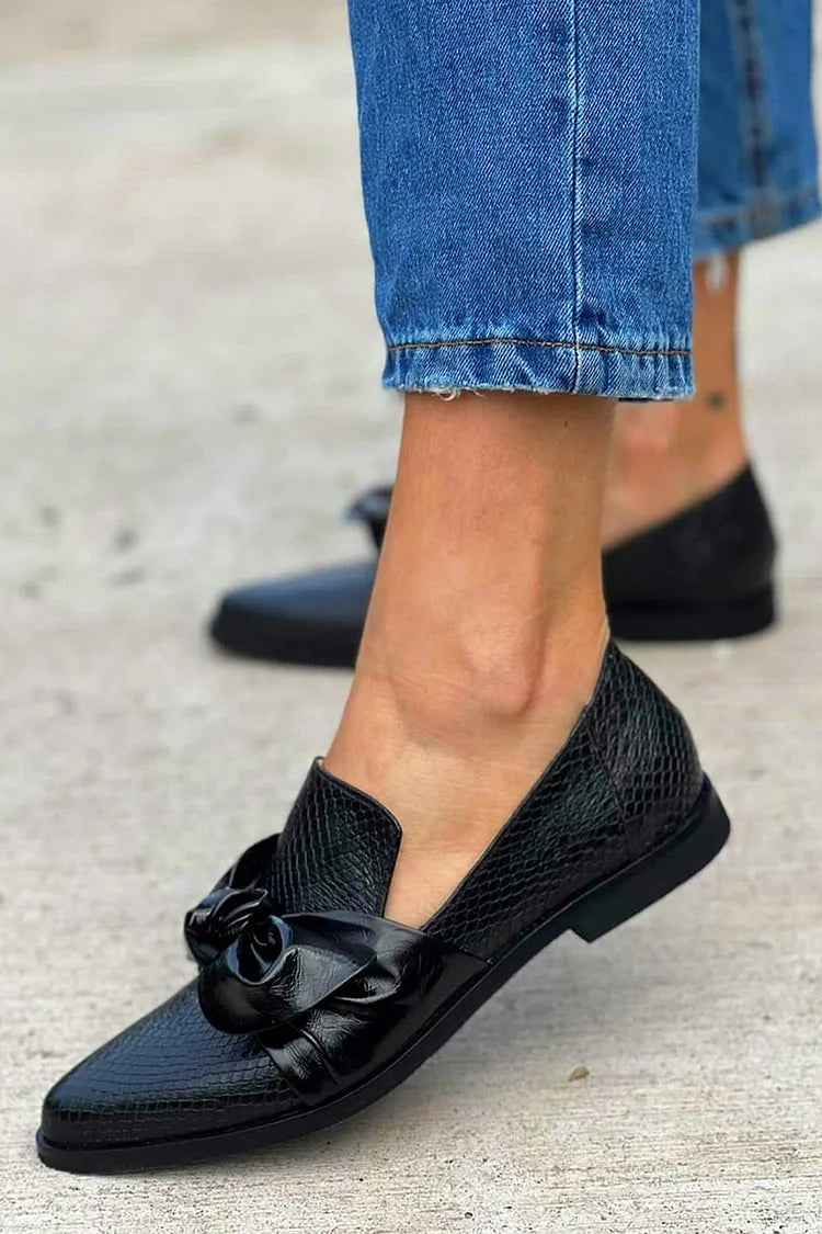 Guusje - Mocassins femme à nœud brillant et bout pointu