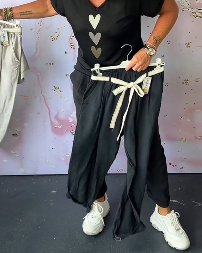 Tavira - Pantalon Décontracté Confortable avec Poche et Couleur Unie
