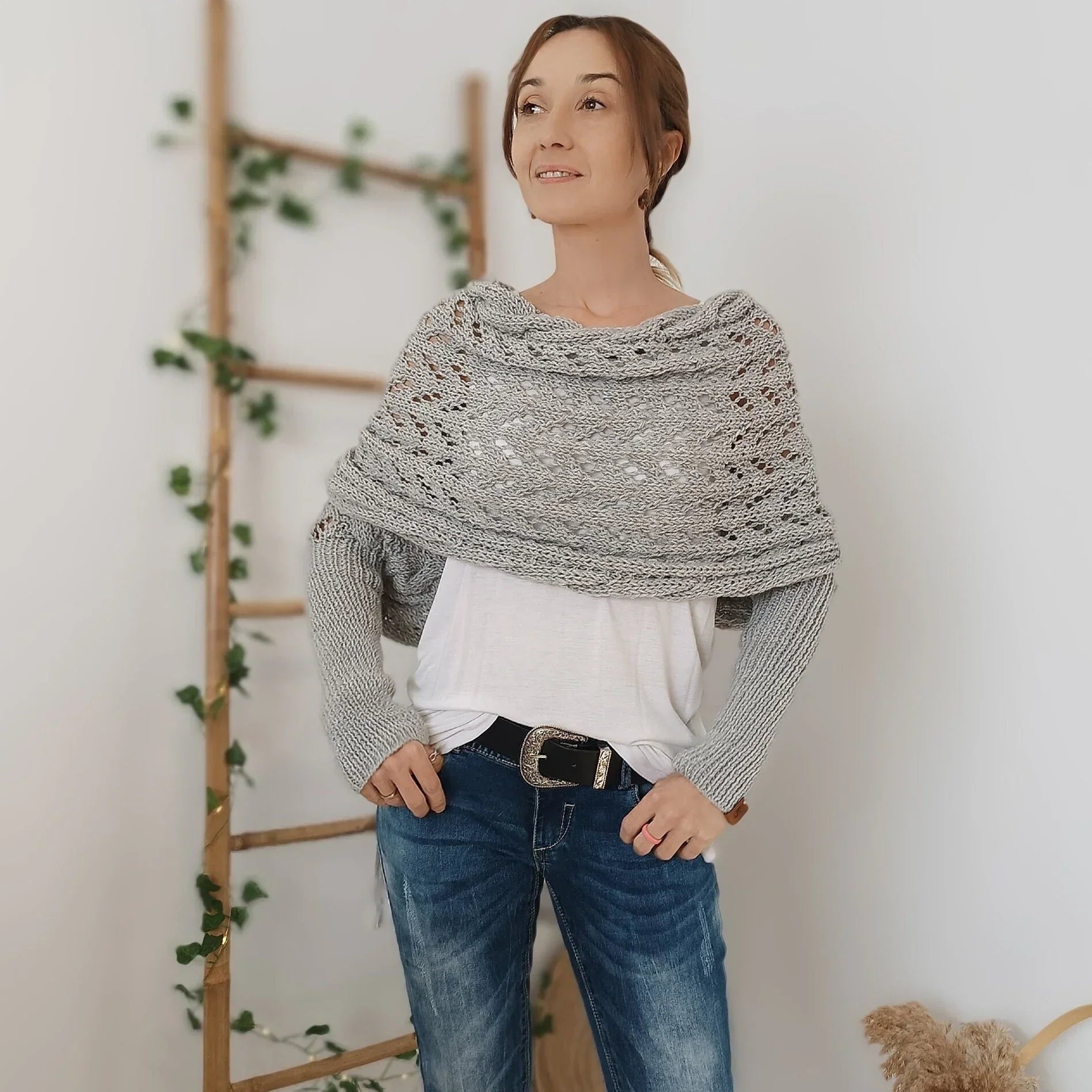 Alyssa - Châle en tricot boho – Flatteur et confort