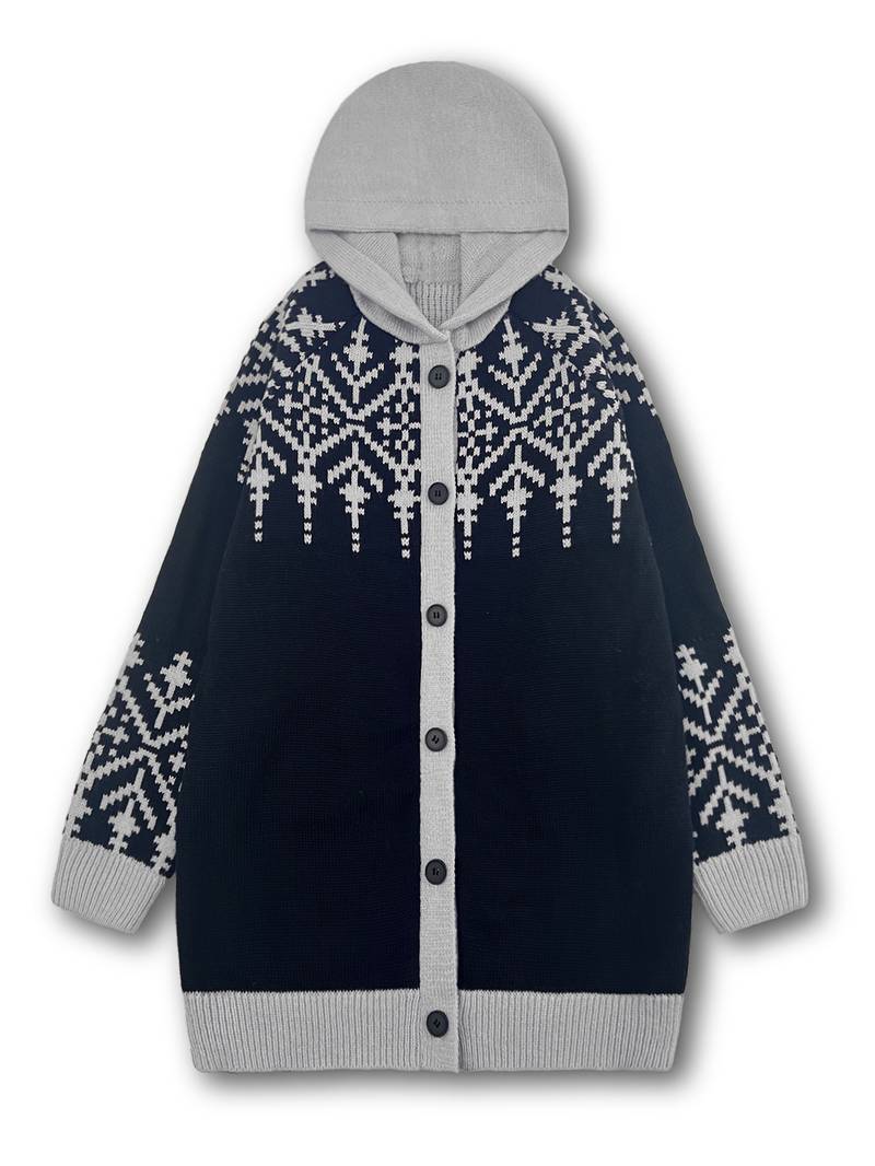 Isaralisse - Manteau Oversized En Tissu À Motifs D’Hiver