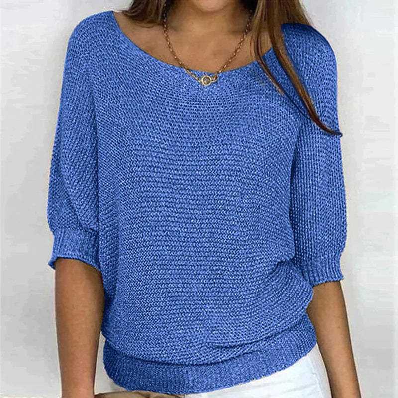 Joravissa - Pull Léger à Col Rond et Manches 3/4