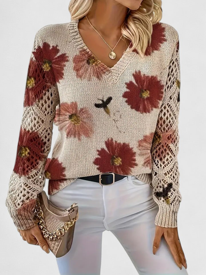 Marisavina - Pull Floral Vintage Élégant