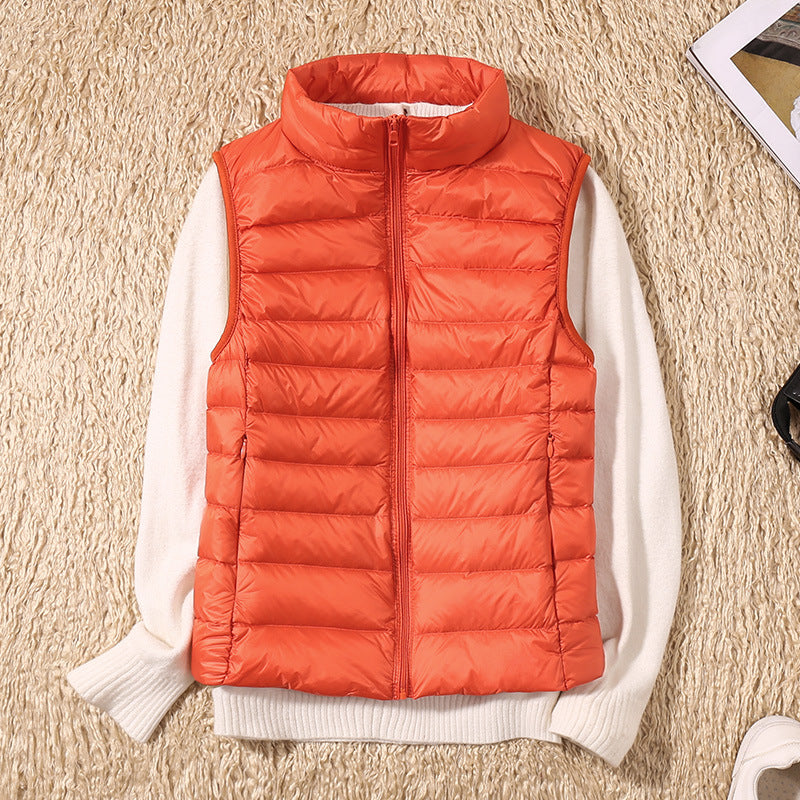 Quelora - Gilet Plissé Léger En Plumes Pour Un Style Élégant