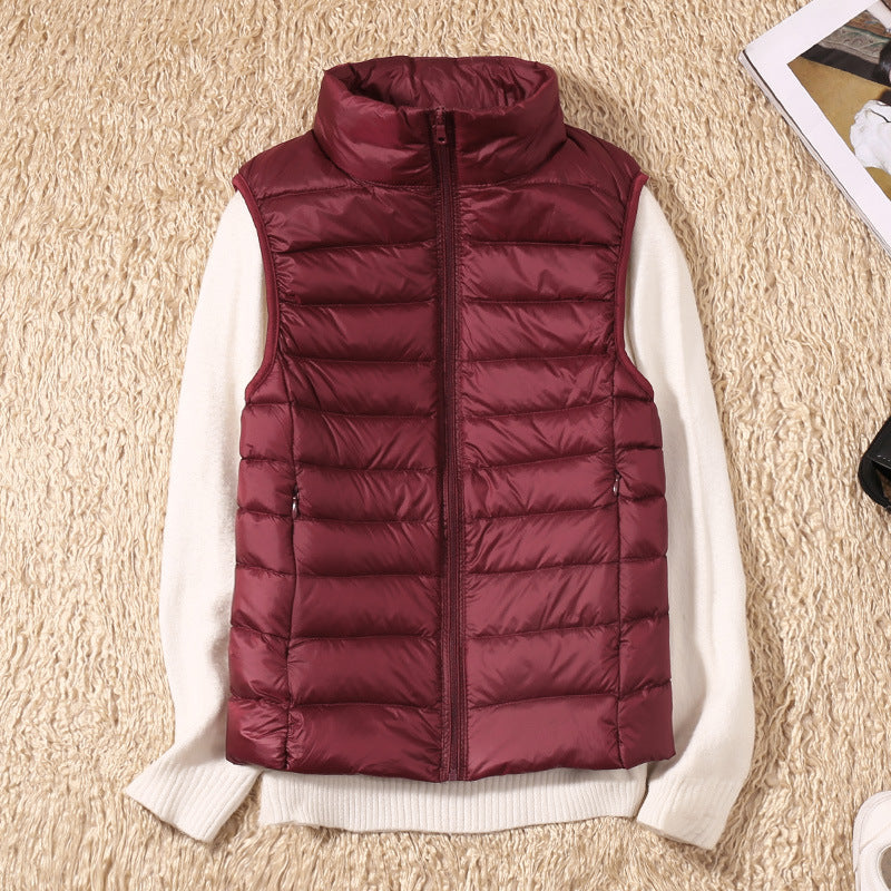 Quelora - Gilet Plissé Léger En Plumes Pour Un Style Élégant