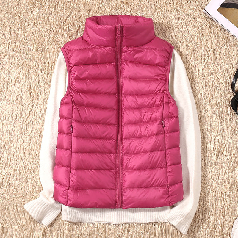 Quelora - Gilet Plissé Léger En Plumes Pour Un Style Élégant