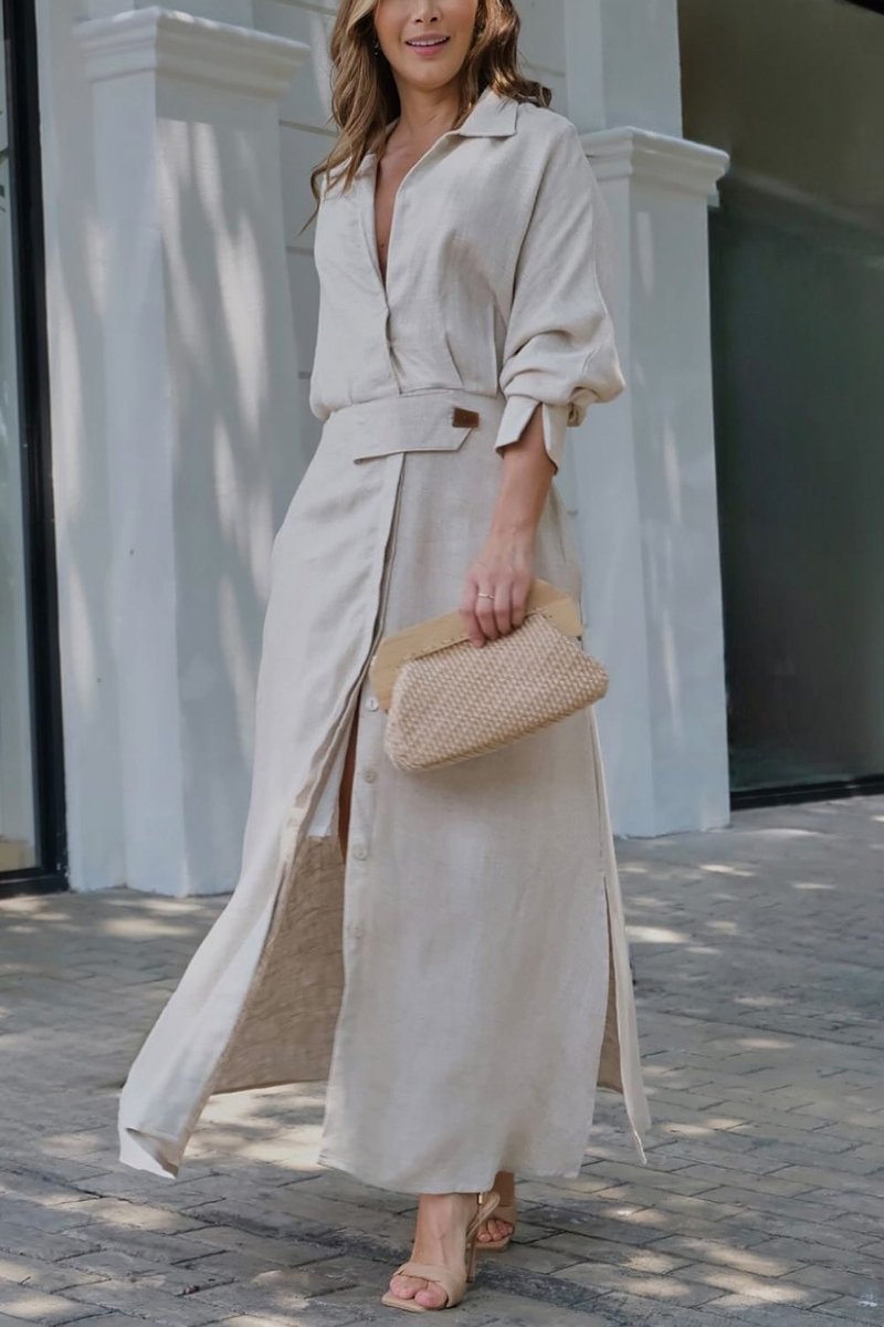 Jasindra - Robe Maxi Fluide en Coton et Lin