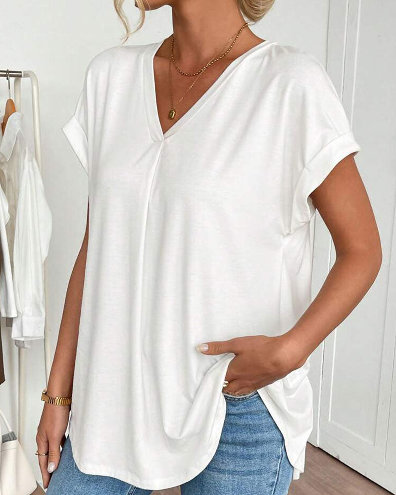 Estella - T-shirt à manches courtes unisexe avec patchwork