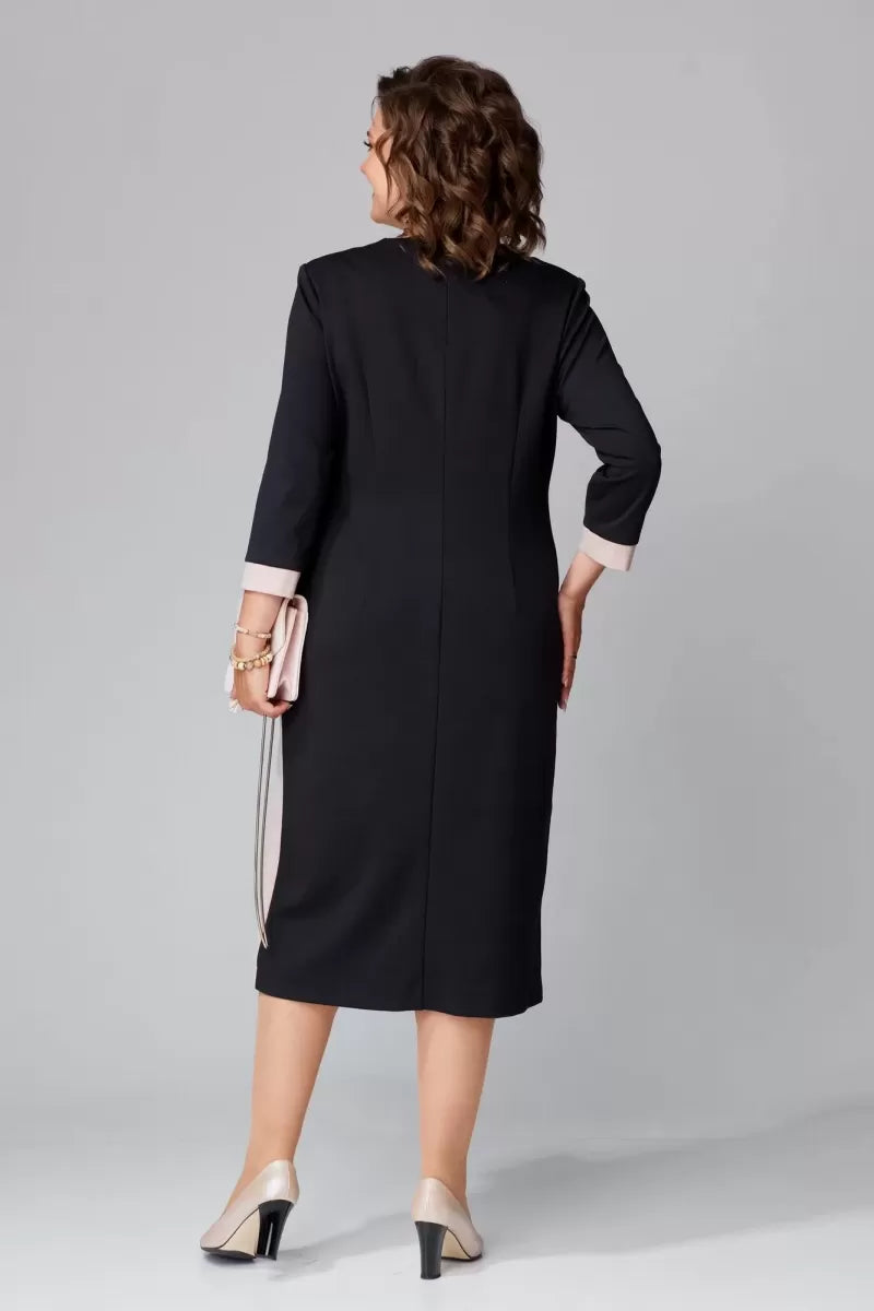 Rhoselivessa - Robe Chic Contrastée à Col V