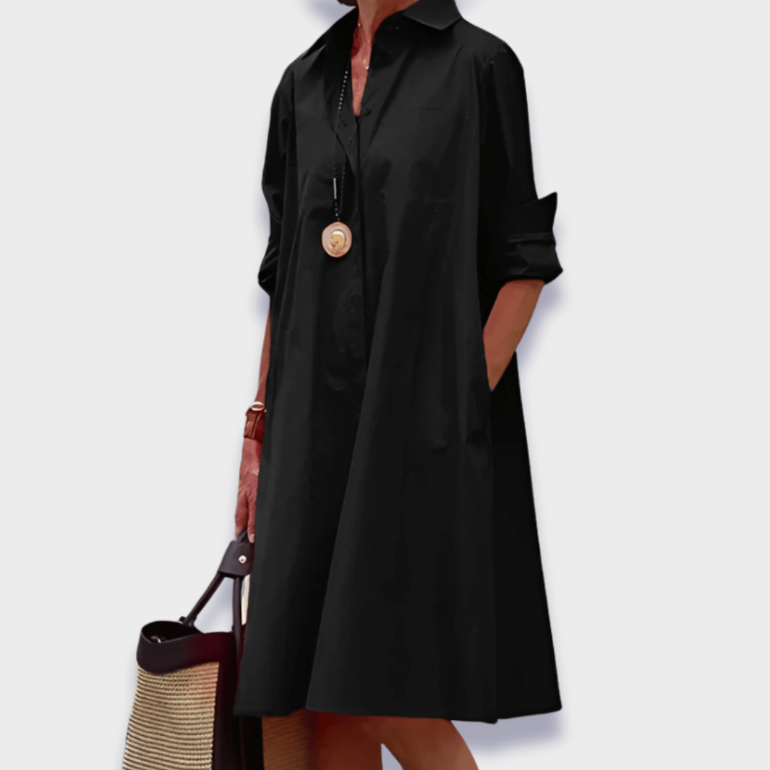 Ysolde - Robe Polo Stylée en Tissu Premium Avec Cache-ventre