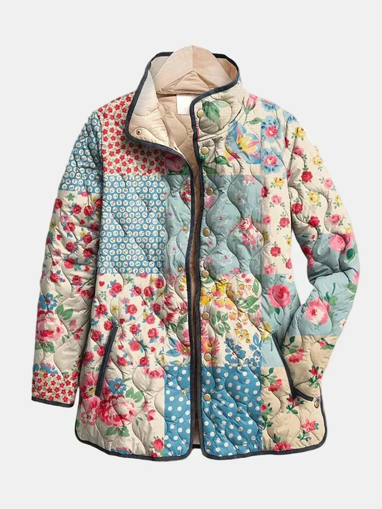 Mahaut - Veste femme matelassée à imprimé floral pour mi-saison