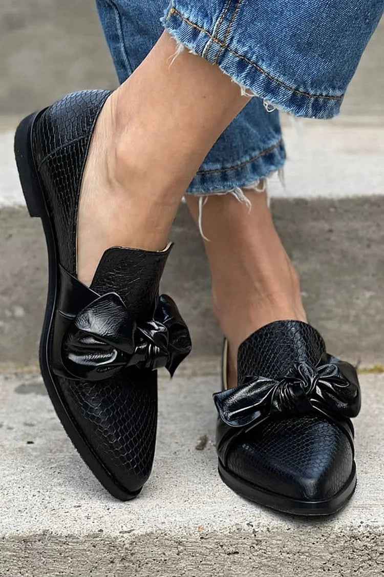 Guusje - Mocassins femme à nœud brillant et bout pointu