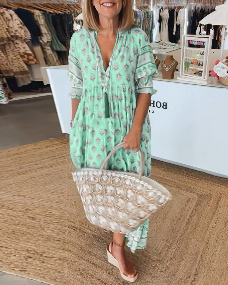 Flavie - Robe Décontractée à Coupe Ample avec Imprimé