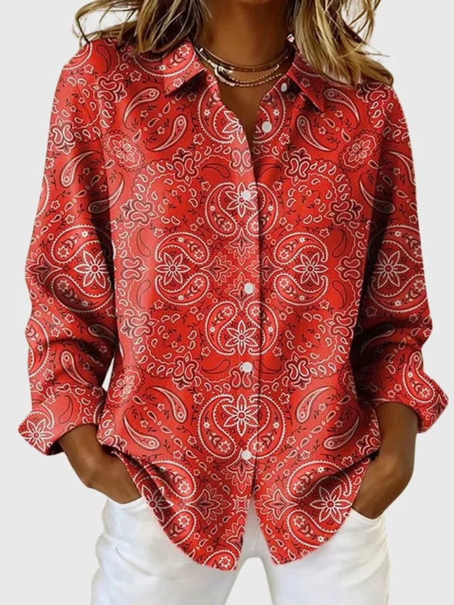 Bieke - Chemise femme imprimée paisley à coupe ample
