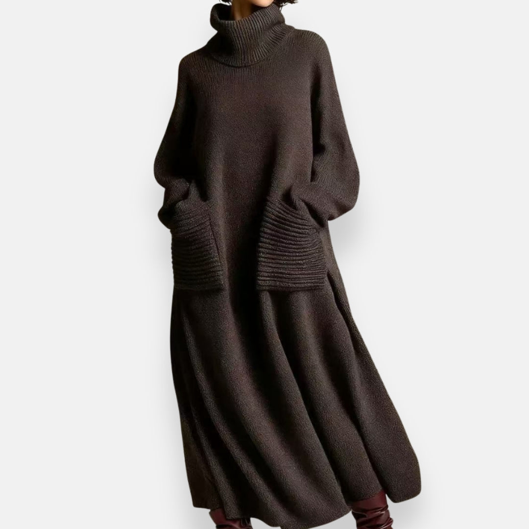 Alyndra - Robe En Tricot Longue À Col Montant