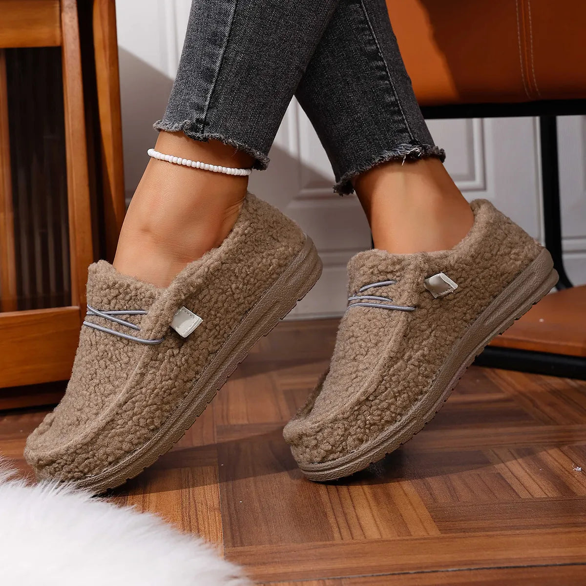 Kaelirae - Chaussons Douillets En Tissu Teddy