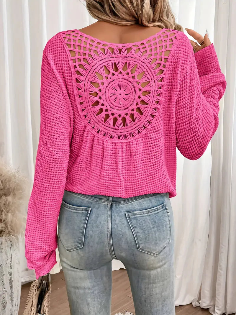 Belen - Blouse élégante de style Ibiza avec décolleté en V