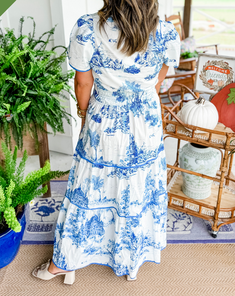 Selindra - Robe Maxi Classique à Imprimé Toile
