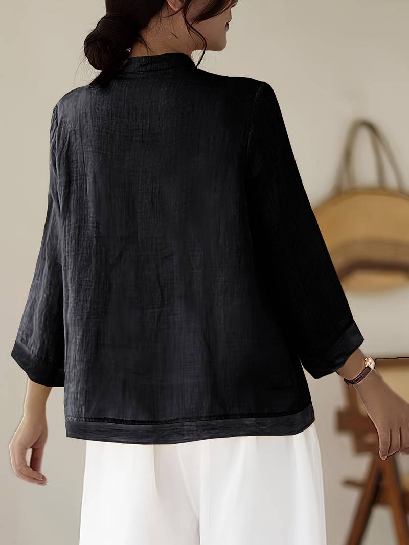 Celmira - Chemise Vintage Ample à Fermeture Nouée
