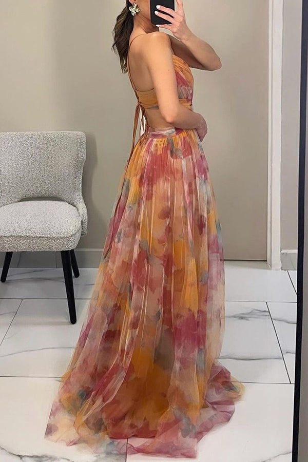 Leora - Robe Maxi à Imprimé Floral Enchanteur