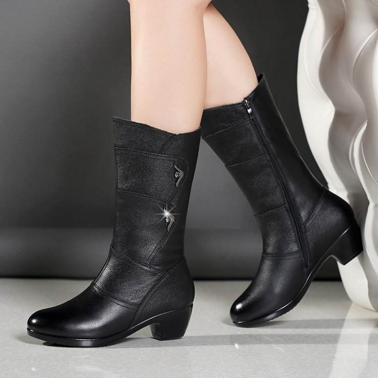 Catheriel - Bottines pour femmes jusqu'à mi-mollet avec plateforme et talon épais